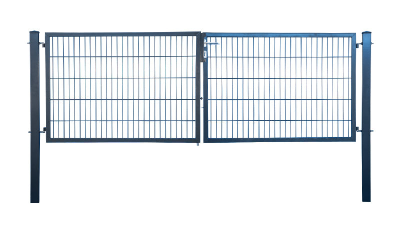 Leichtes doppelfügeliges Gartenzauntor (Vario) - 6/5/6, zum Einbetonieren